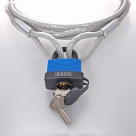 Drahtseile24 Loop Cable, Steel Cable Coated with Eyelets & ABUS Padlock [1 m - 50 m] - Cable Lock Anti-Theft Device | Thickness: 8 mm (6 to 8) | Length: 4 m
