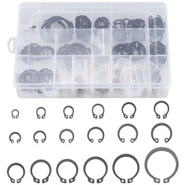 Lantoo Circlip C Type Snap Ring C Ring External Snap Circlip Kit Stainless Steel External Retaining Ring for Fixing Work Replacement 18 Size 225 Pcs
