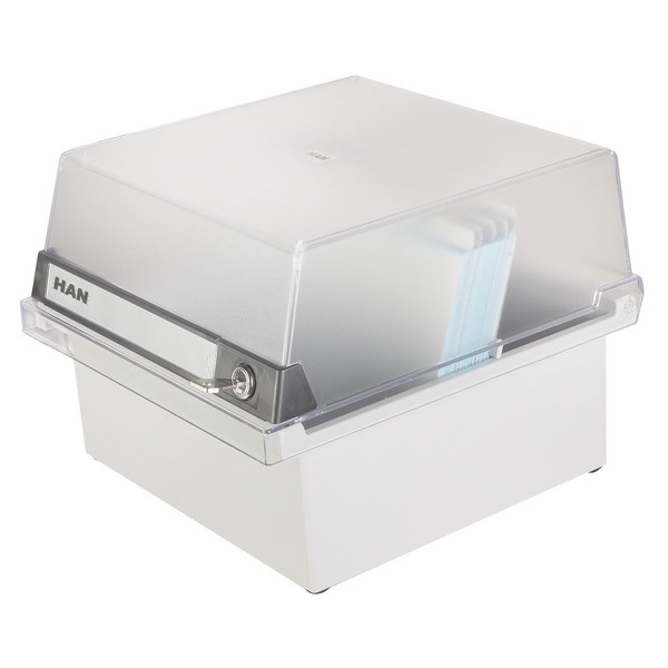 HAN 965-S-631 Lockable Index Card Box for Approx. 800 Cards