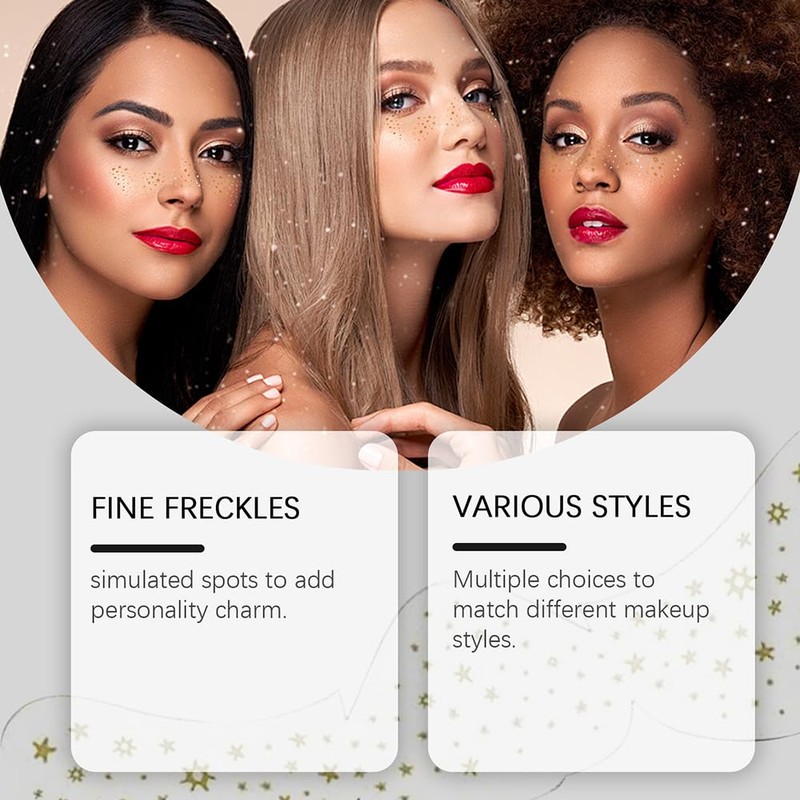 FFWTPY 6 Glitter Freckles Tattoo, Freckles Tattoo Glitter Face Plasters,