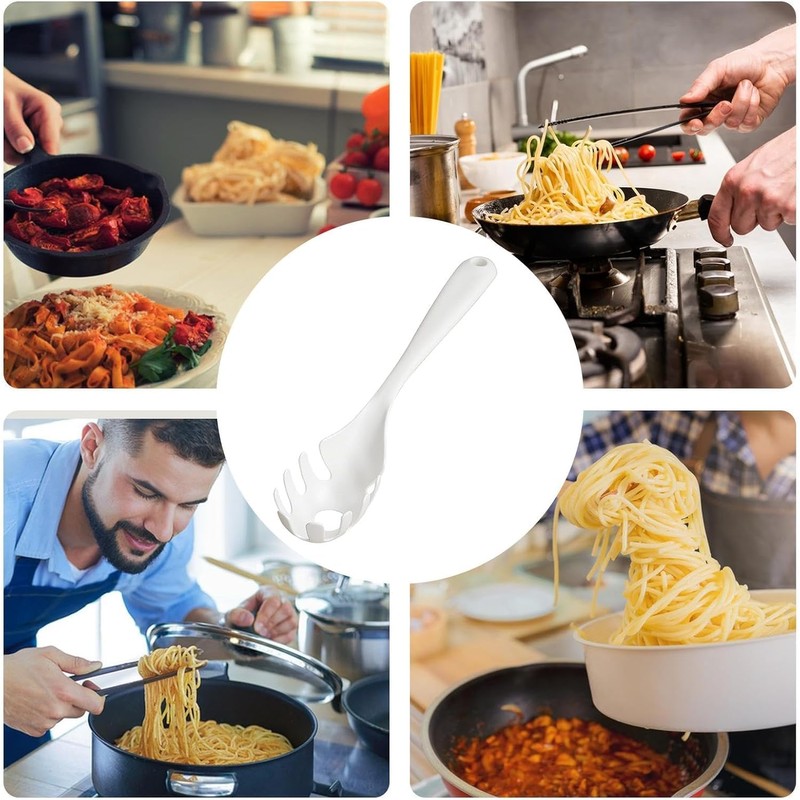 1 Pc White Pasta Fork - Teeth Spaghetti Spoon, Kitchen