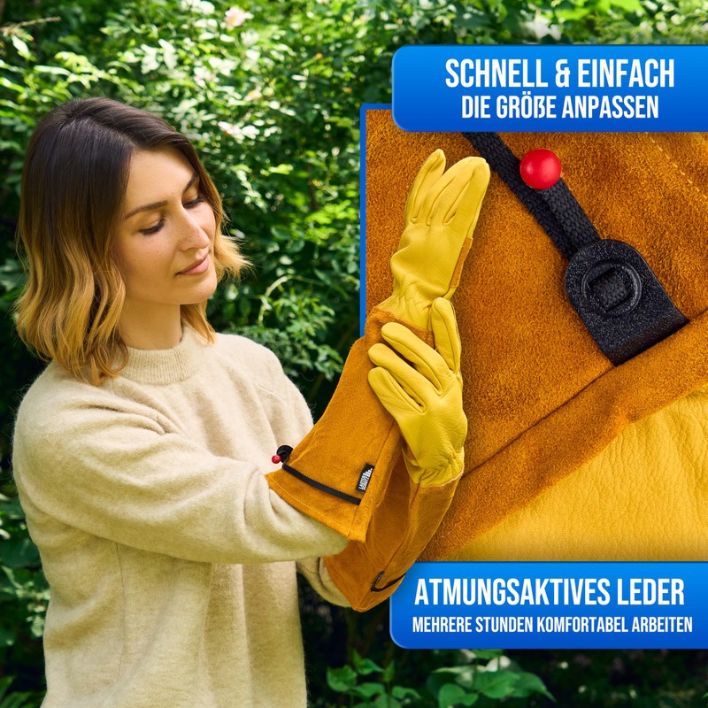 LAUTER SCHUTZ ® Thorn-proof cowhide leather gloves with back seam