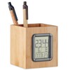 noTrash2003 Pen Holder Desk Organiser Sustainable Bamboo with Clock Calendar