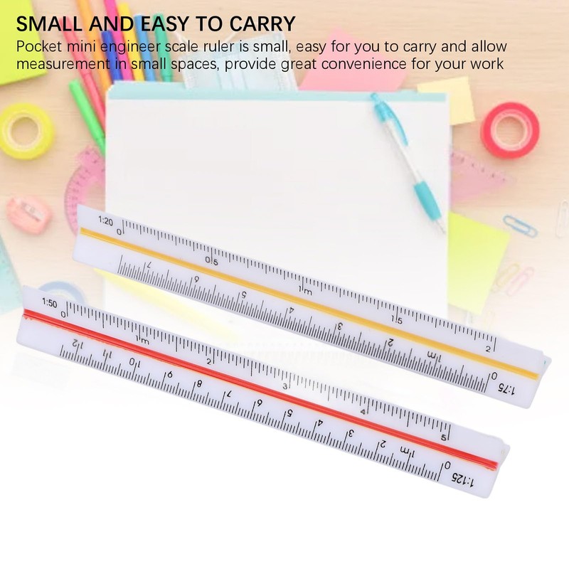 Architectural Scale Ruler, 2Pcs Six Ratios Architectural Scale Ruler Set,