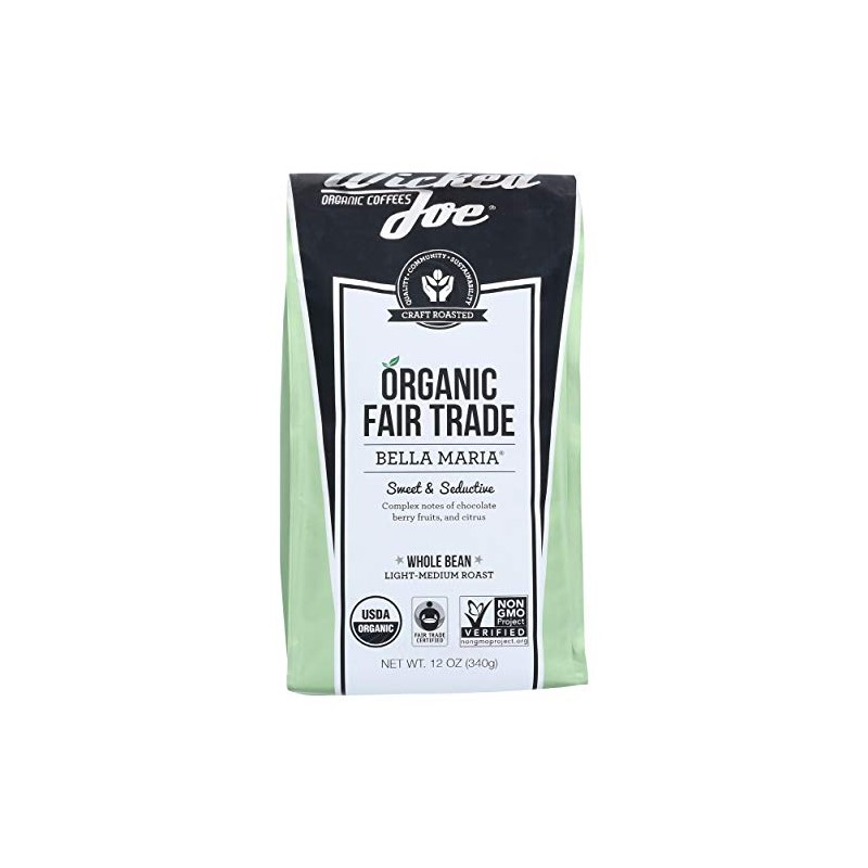 Wicked Joe Coffee Bella Maria Whole Bean, 12 oz