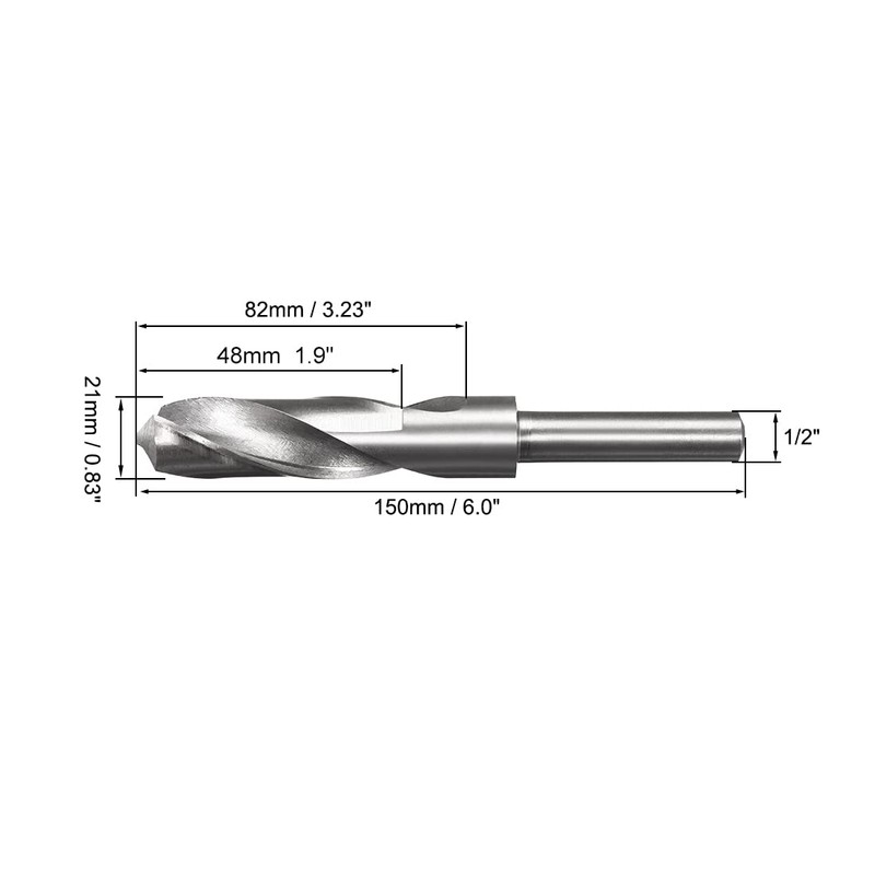 sourcing map 21 mm Drill Bit Straight Shaft Shaft 1/2