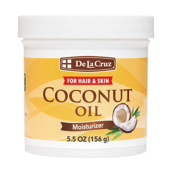 De La Cruz Coconut Oil - Expeller Pressed Coconut Oil for Skin and Hair - Natural Moisturizer for Skin and Hair Jumbo Jar - 5.5 oz