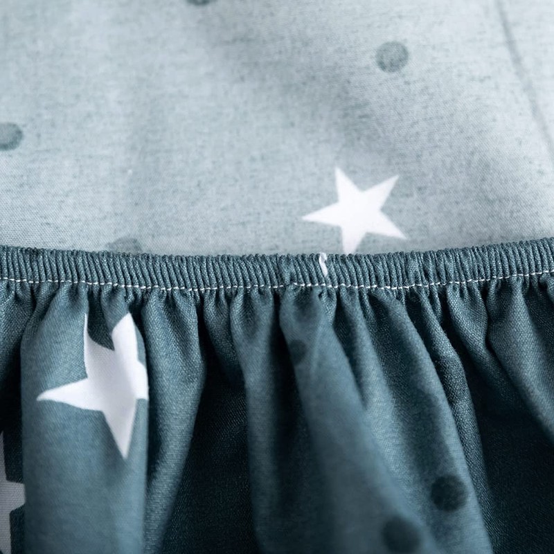Damier Fitted Sheet, 100 x 200 cm, Blue Star Print