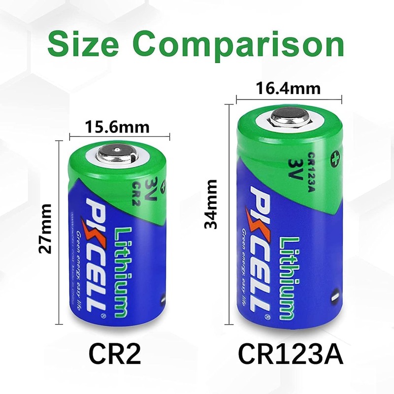 PKCELL CR123A Battery 123A Lithium Batteries 4Pack 1500mAh CR17345 3V