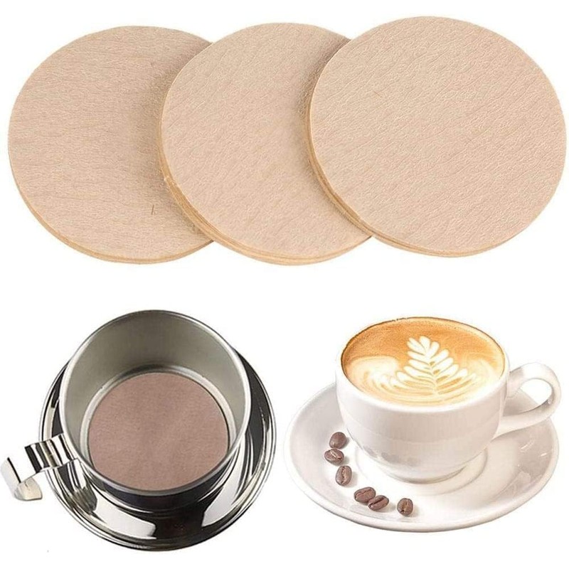 100 Pcs Brown No.6 Coffee Filter Moka Pot Filter Paper,Replacement