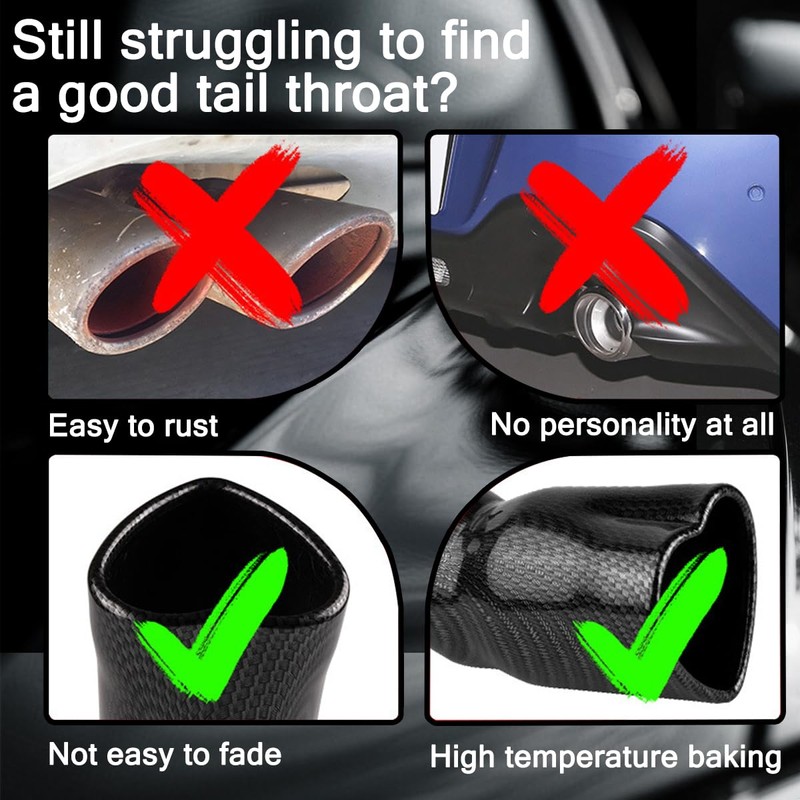 Sandfren 2.5" to 2.8" Car Exhaust Tip, 2.5" Inlet 2.8"