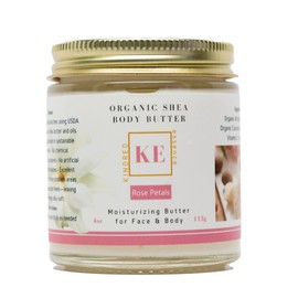 Kindred Essence Handmade Natural Organic Skin Softening Shea Body Butter - Rose Petals, 4 oz
