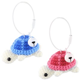Anseom Pack of 2 Knitted Turtle Pendants, Funny Keyring Gift for Couples, Emotional Support Crochet Turtles for Girlfriends, Cute Bag Accessories