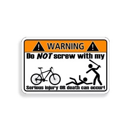 Real Sticky Mountain Bike Warning Sticker Caution Attention Bicycle MTB Car Vehicle Decal