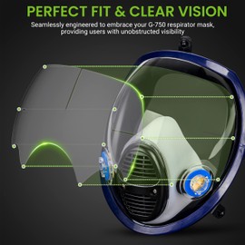 AirGearPro Peel Off Lens Covers Compatible for G-750 Full face Respirator mask with Filters | Face Shield Covers | Full mask Covers | Standard Size | Pack of 10