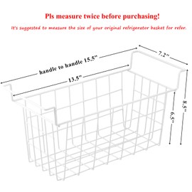 Homics Chest Freezer Baskets 15.5 Inch, Chest Freezer Organizer Bins Metal Wire Storage Baskets with Hanging Handles for Deep Freezer, Set of 2