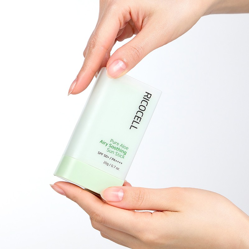 리코셀 맑은제주 알로에 수분 쿨링 선스틱 SPF50+ PA++++ 저자극, 20g,