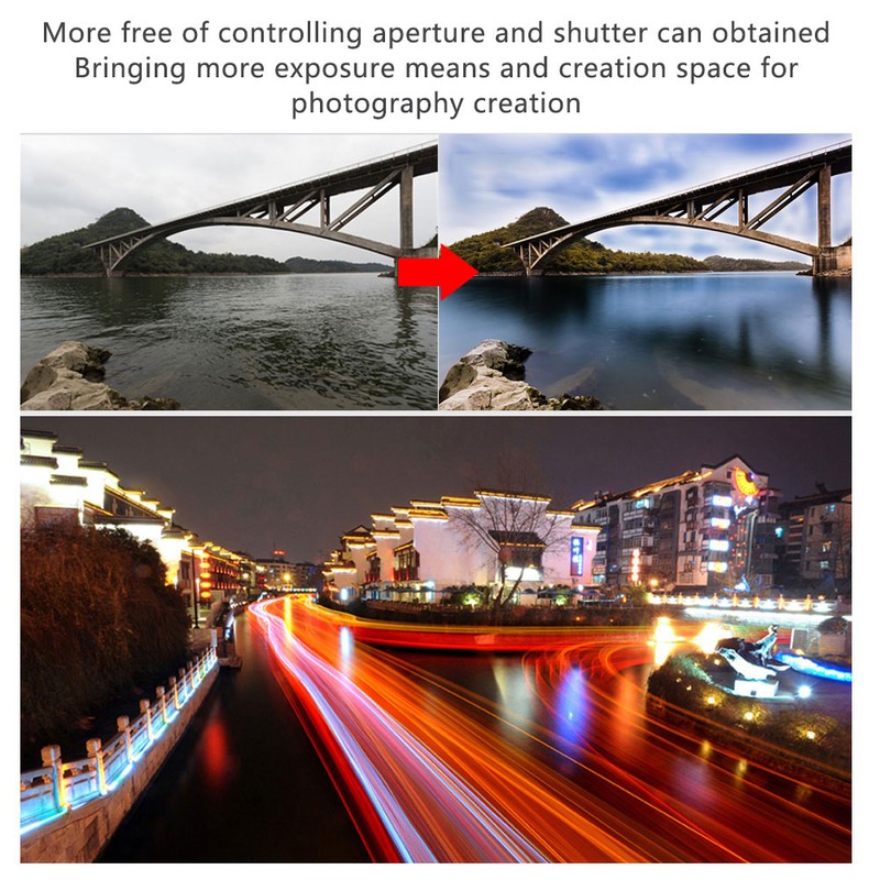 FOTGA 82mm Adjustable ND Filter ND2‑400 Neutral Density Filter for