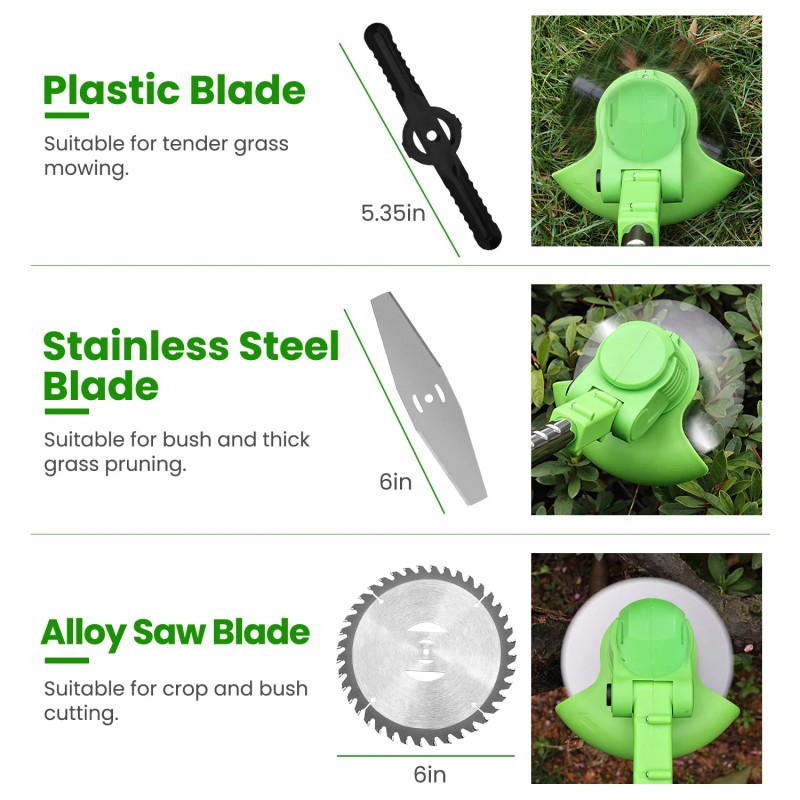 21V 300W Battery Cordless Grass Trimmer Lawn Mower 18000M/Min 2