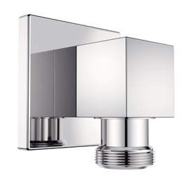 Lavatrum Wall Mounted Supply Elbow, Wall Elbow for Hand Shower, Solid Brass Square Wall Supply Elbow, Check Valve Included (Square, Polished Chrome)