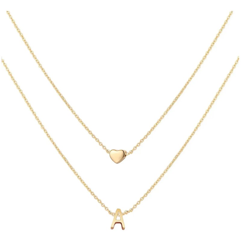Collar De Corazón Con Inicial Collares Para Mujer