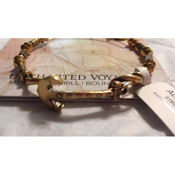 Alex and Ani ANCHOR Horizontal Bangle in Gold Tone ~