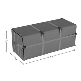 Storage Bag - Large Capacity Storage Bags with Binding Straps for Outdoor Cushion Storage or Clothes Storage - Moving Supplies by Pure Garden (Gray)