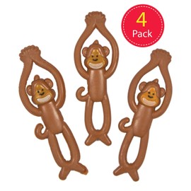 Baker Ross AG651 Stretchy Flying Monkeys (Pack of 4) Perfect for Kids Party Bag Fillers or Gifting Ideas