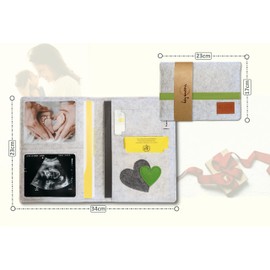 leymoon - U Book Cover, Gift for Pregnant Women and Mums with Many Compartments for Maternity Passport, Ultrasound Pictures, Children's Examination Book, Vaccination Certificate etc.