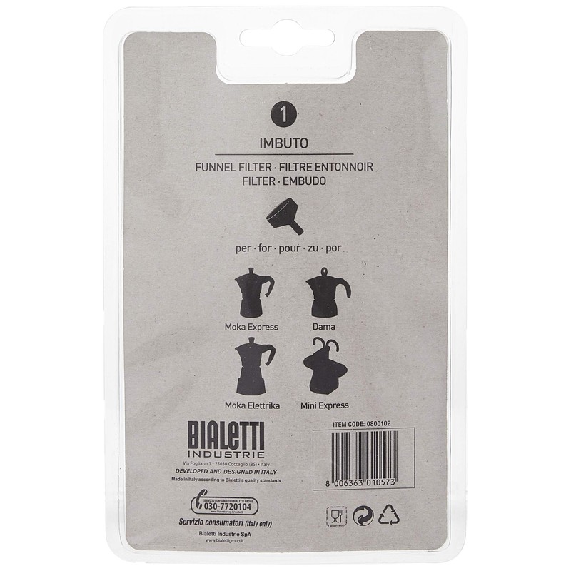 Bialetti 0800102 Blister Funnel – Stainless Steel, 5 cm