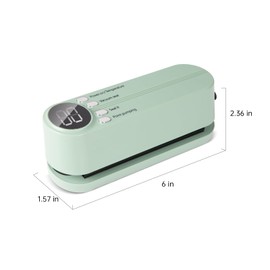 R-PACK 3-in-1 Mini Vacuum Sealer for Food, Cordless Rechargeable Sealer with 5 Bags, Dry/Moist Food Storage, Heat Seal for Chips, Inflation Pump for Inflatable Toys - Green