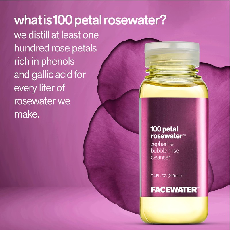 PLANT BEAUTY DISTILLERY Facewater Zepherine Facial Cleanser Rosewater 100 Petals