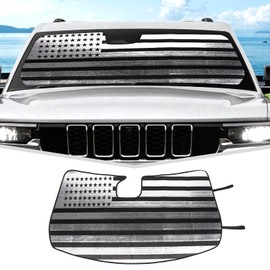 Amayum Front Windshield Sun Shade Fit for Jeep Grand Cherokee 2022+ Front Window Sunshade Waterproof Sun Visor Protector Interior Accessories (A)