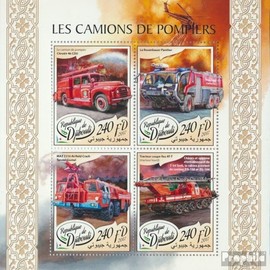 Djibouti 1761-1764 Sheetlet (complete. issue.) unmounted mint/never hinged ** MNH 2017 Fire truck (Stamps for collectors) Fire Brigade/Police