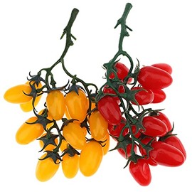 Gresorth 2 Pack Lifelike Artificial Cherry Tomatoes Fake Tomato for Home House Kitchen Cabinet Decoration