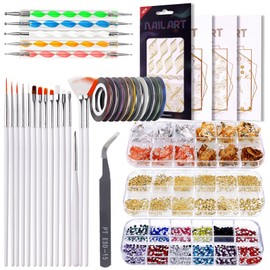 Nail Art Kit Professional Brush Decoration Thread Stamping Sticker Nail Design Tool Kit for Salon