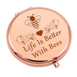 Bee Gift Bee Lover Gift for Women Compact Makeup Mirror Gift for Beekeeper Bee Kind Gifts Inspirational Gifts for Women Folding Makeup Mirror for Friends Christmas Birthday Gifts