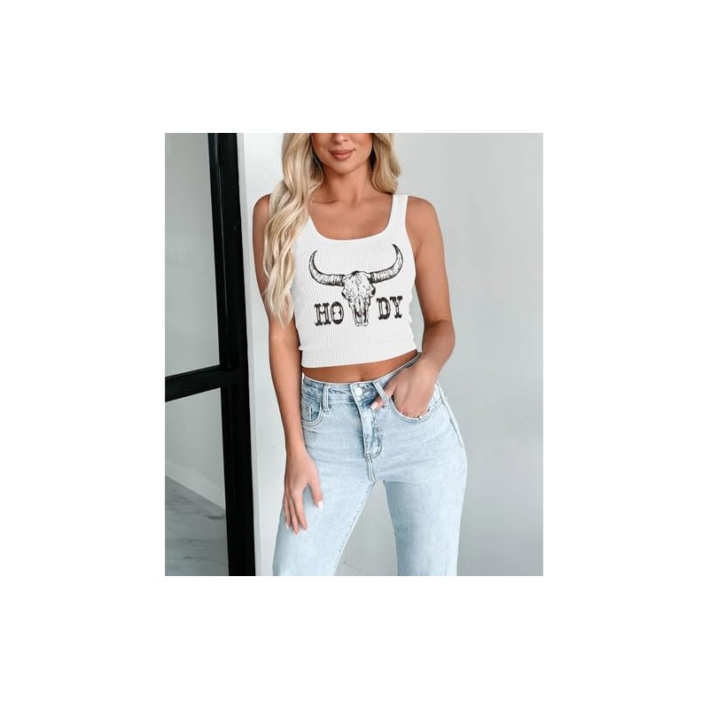Cowgirl Crop Tank Top for Women Country Concert Tops Cami