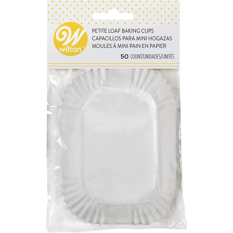 Petite Loaf Cups-White 50/Pkg 1.25"X3.25"