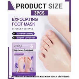 ZEXIJOW 3 Paar Fußpeeling-Masken,Feuchtigkeitsspendende Fußpflegemaske,Repariert Fersen,Entfernt abgestorbene und trockene Haut,Peeling-Fußmaske für trockene und rissige Füße(Lavendel)