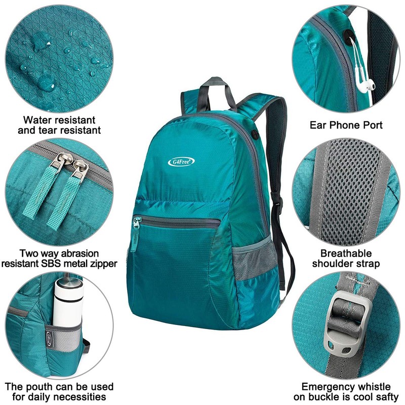 G4Free Small Foldable Ultralight Waterproof Backpack for Camping Hiking Cycling