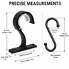 Soyinht 6PCS Curtain Pole Brackets, 8.3cm Black Metal Holders with