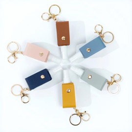 Wumuzai 6 Pack Keychain Alcohol Spray Bottle, Mini Travel Size Spray Bottle 1 oz, Portable Refillable Hand Sanitizer Bottle Case Holder, Empty Small Perfume Spray Bottle for Water Soap Lotion (B)