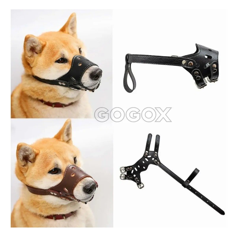 Bozal Piel Grueso Resistente Desgaste Ajustable Bozal Perro