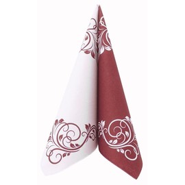 50 Napkins Ornaments 40 x 40 cm Fabric-Like Airlaid Bellissima Colour: Bordeaux