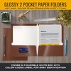 Better Office Products 2 Pocket Glossy Laminated Brown Paper Folders,
