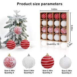 Christmas baubles-16PCS 6cm Christmas ball,Red and white Christmas ornament,for Christmas tree decorations