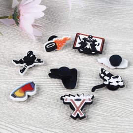 WALLFID Lots of PVC Shoe Charms for Clog Shoes Decorations Wristband Bracelet Party Favors for shoe and Bands Party Gifts Decoration (Skiing)