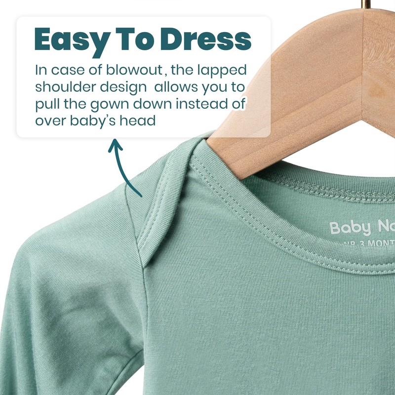 Newborn Baby Knotted Gown, Super Soft Silky Infant Long Sleeve