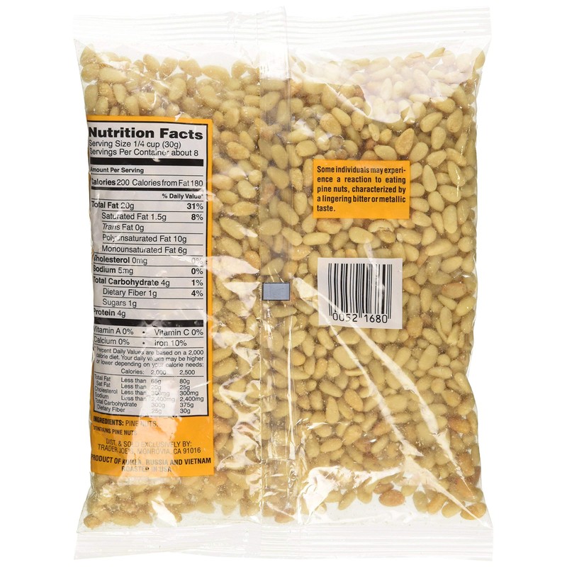 Trader Joe's Dry Toasted Pignolias - Pine Nuts 8 oz
